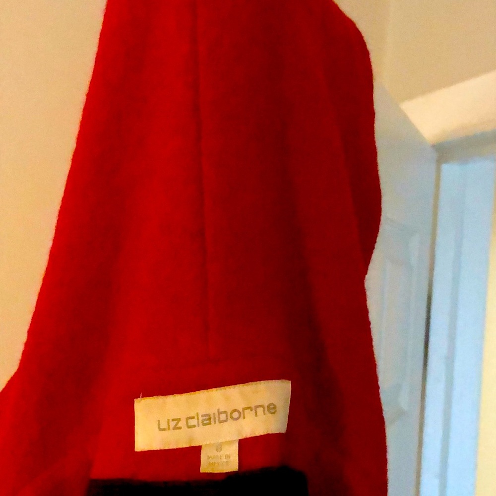 Red Liz Claiborne Peacoat Mid-length Size 8